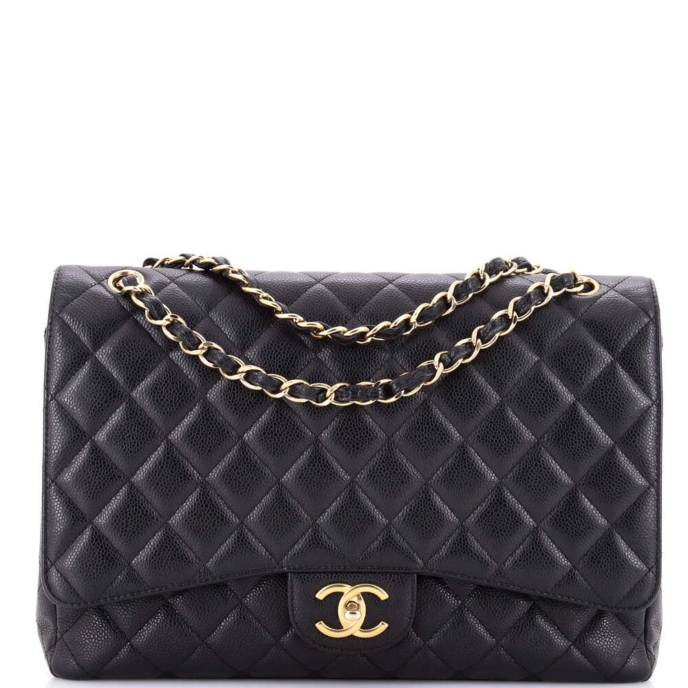 Chanel Jumbo Classic Double Flap Bag Quilted Caviar